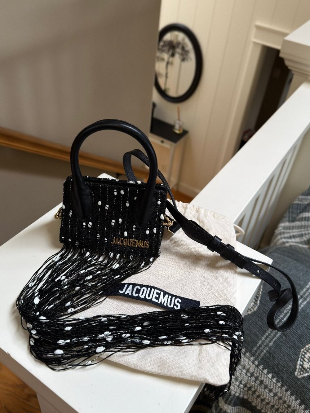 JACQUEMUS 'Espelho' Mini Fringe Bag
